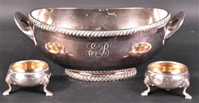 Pair of English Sterling Footed Master Salts