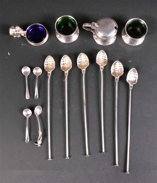 Six English Sterling Silver Long Stirrer Spoons