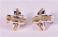 Tiffany & Co Sterling Silver 18K Gold Earrings