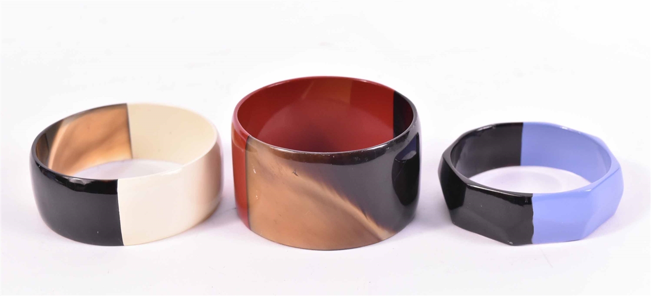 Three Lacquer Cuff Bracelets