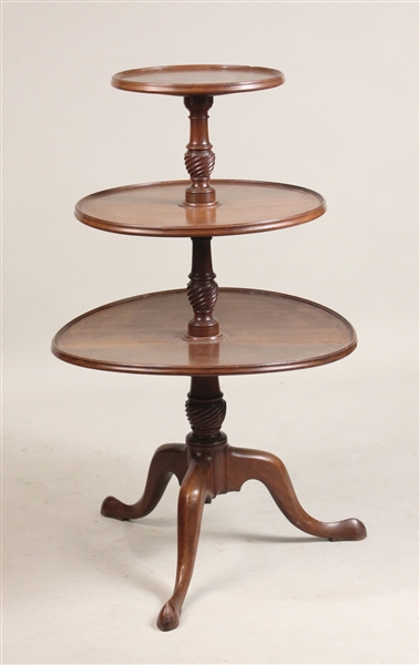 George III Mahogany Three Tier Dumbwaiter