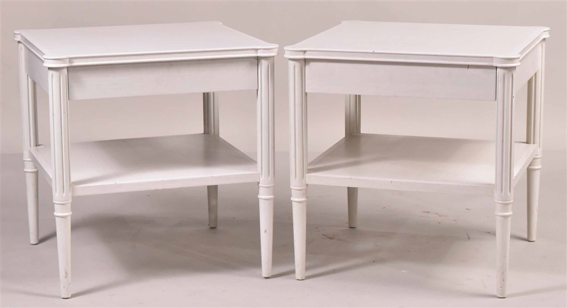 Pair of Federal Style White Painted Side Tables