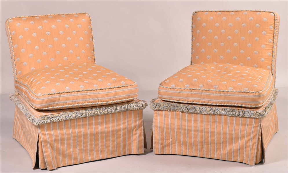 Pair of Contemporary Upholstered Low Chairs