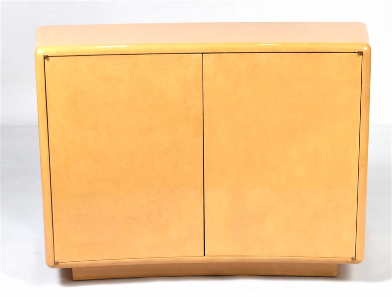 Contemporary Gold Lacquered Curved Cabinet