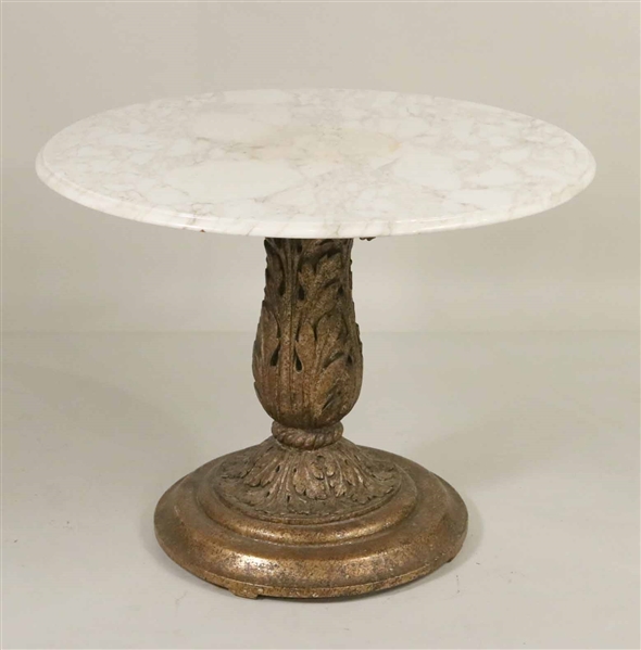 Neoclassical Style White Marble Top Center Table