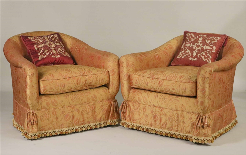 Pair of Contemporary Upholstered Club Chairs