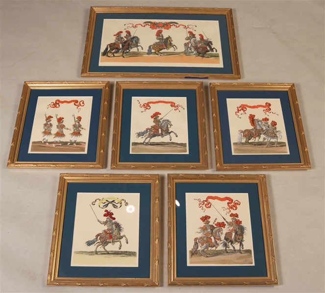 Six Lithographs of French Soldiers on Horseback