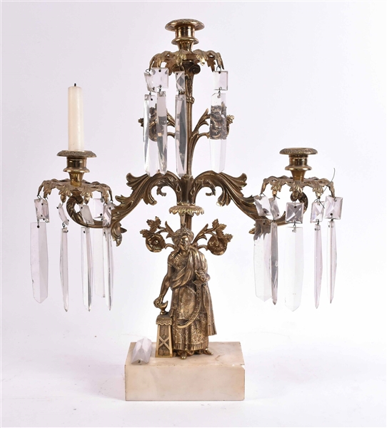 Gilt-Metal, Stone and Crystal Girandole