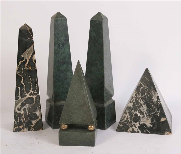 Five Marble Obelisks and Pyramids