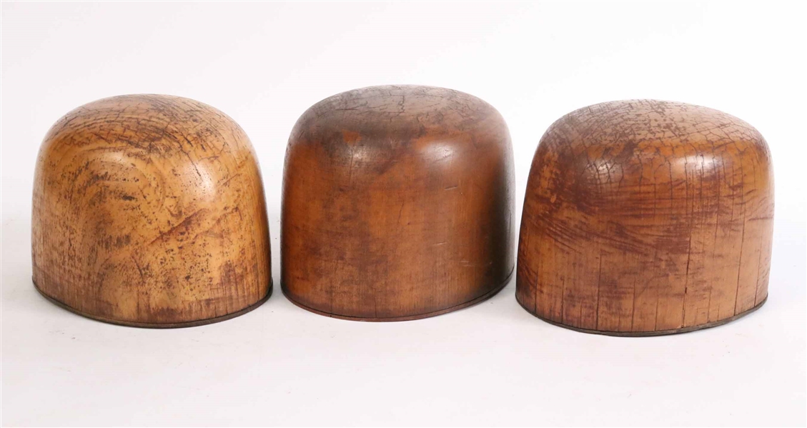 Three Wood Hat Molds