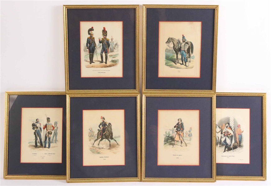 Six Lithographs of French Soldiers