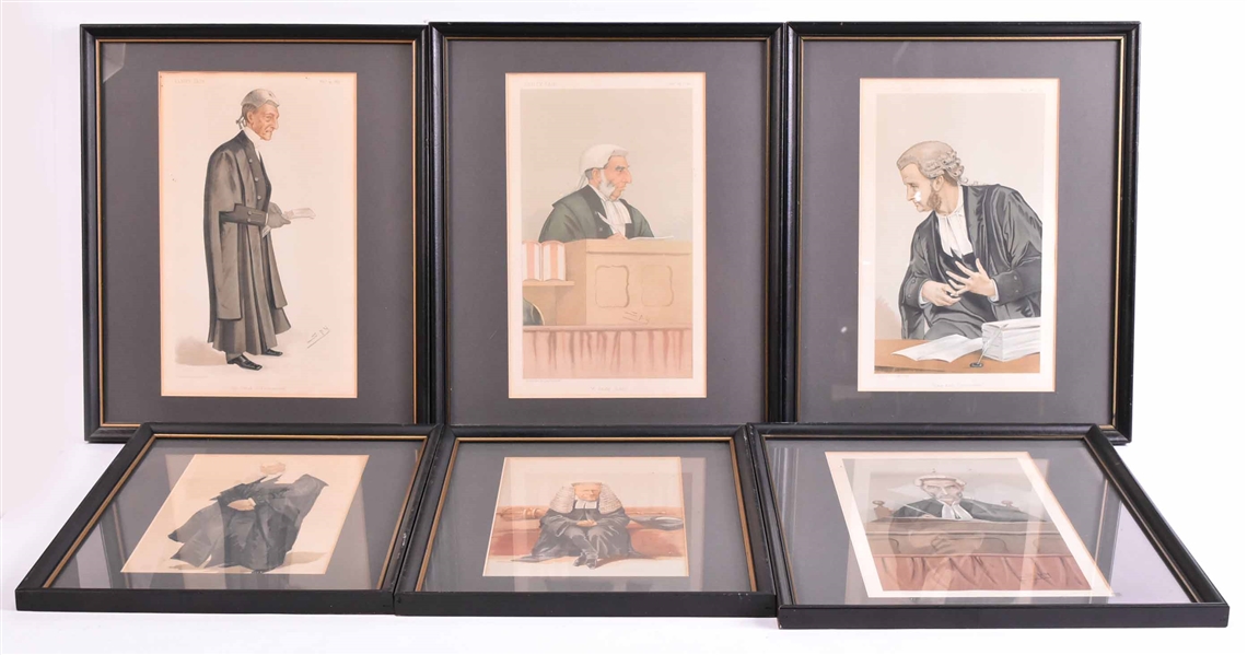 Six Lithographs of Judges and Barristers