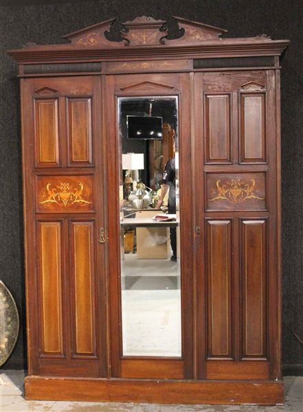 Victorian Inlaid Mahogany Armoire