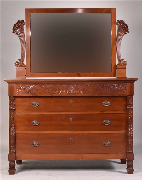 Classical Revival Dressing Chest with Mirror