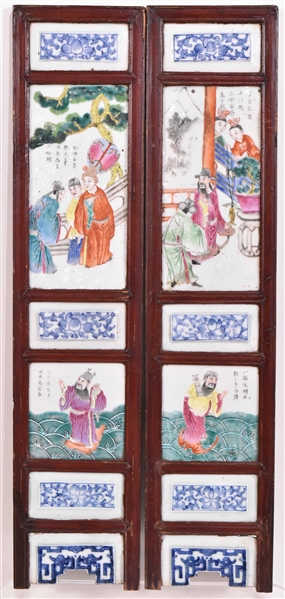 Pair of Chinese Framed Porcelain Plaques