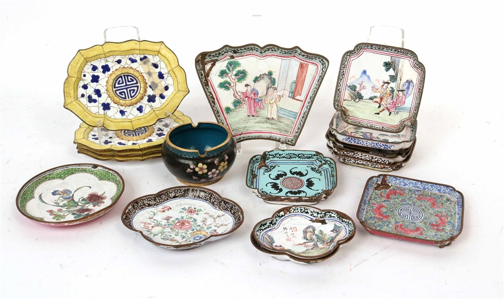 Group of Chinese/Japanese Enamel Trays