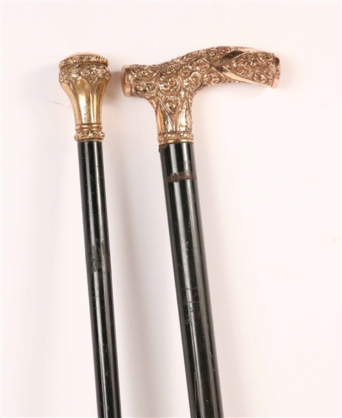 US/Italian Friendship Gold Handled Cane