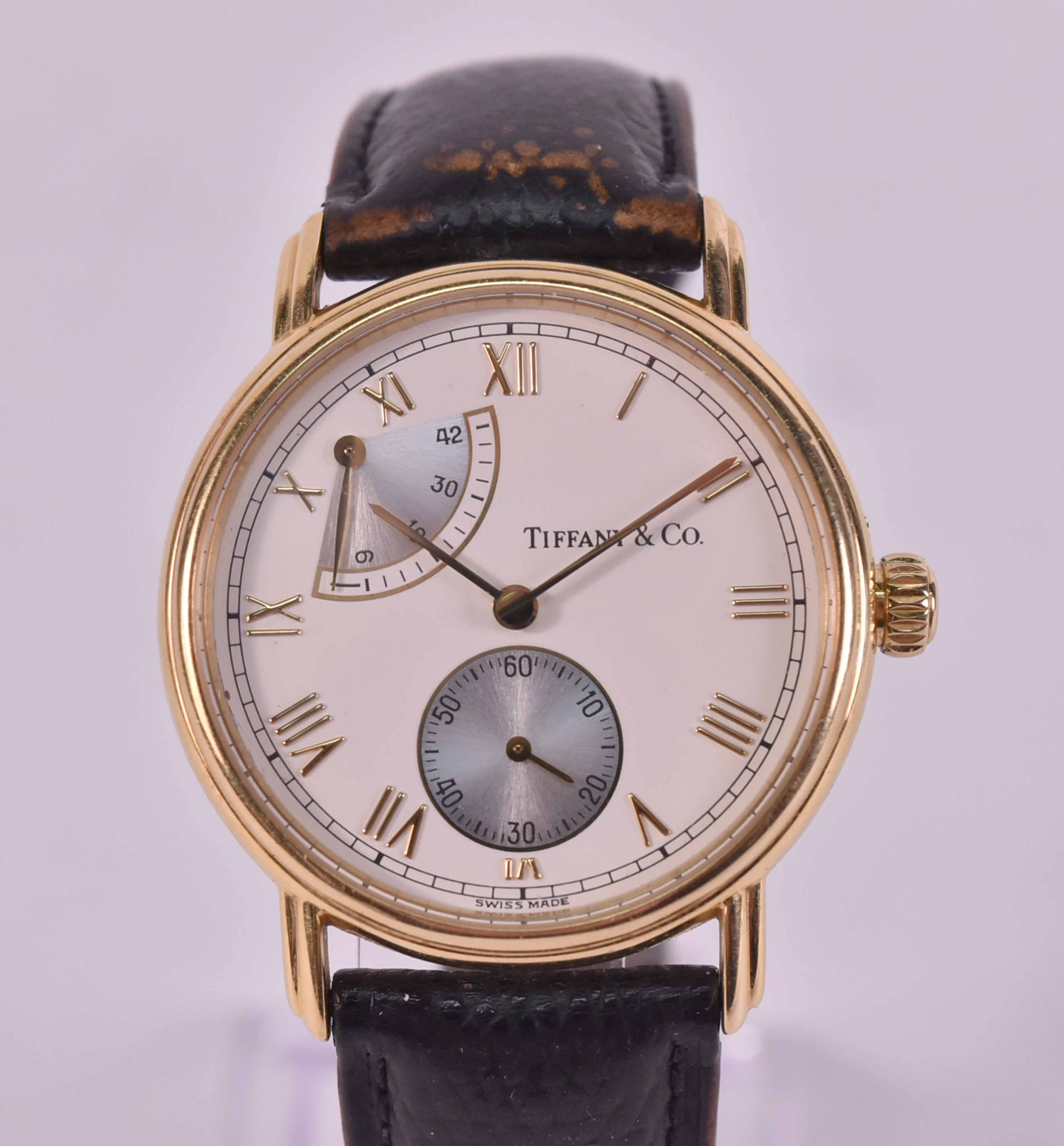 Lot Detail - Tiffany Men's 18K Yellow Gold Wristwatch