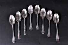 Seven Rat-Tail English Georgian Silver Tablespoon