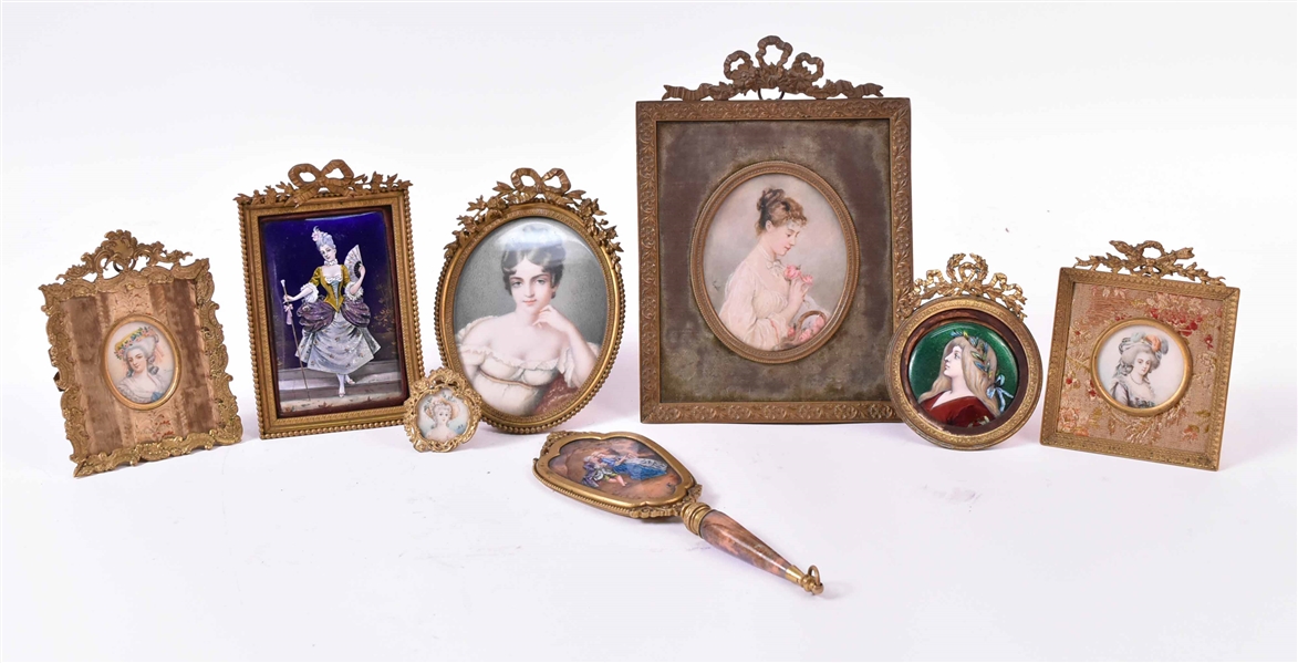 Five Portrait Miniatures on Porcelain