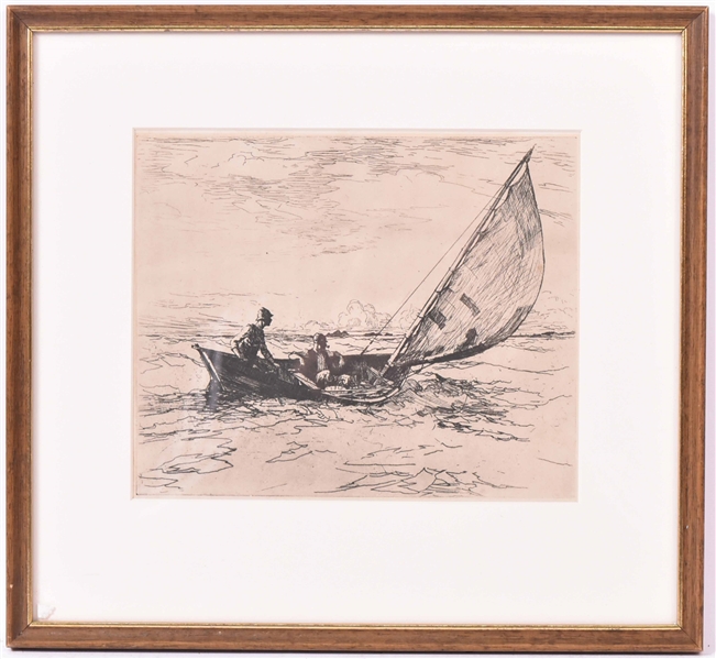 Etching, Frank Weston Benson, "Bound Home"