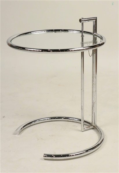 Eileen Grey Style Chrome Smoking Table