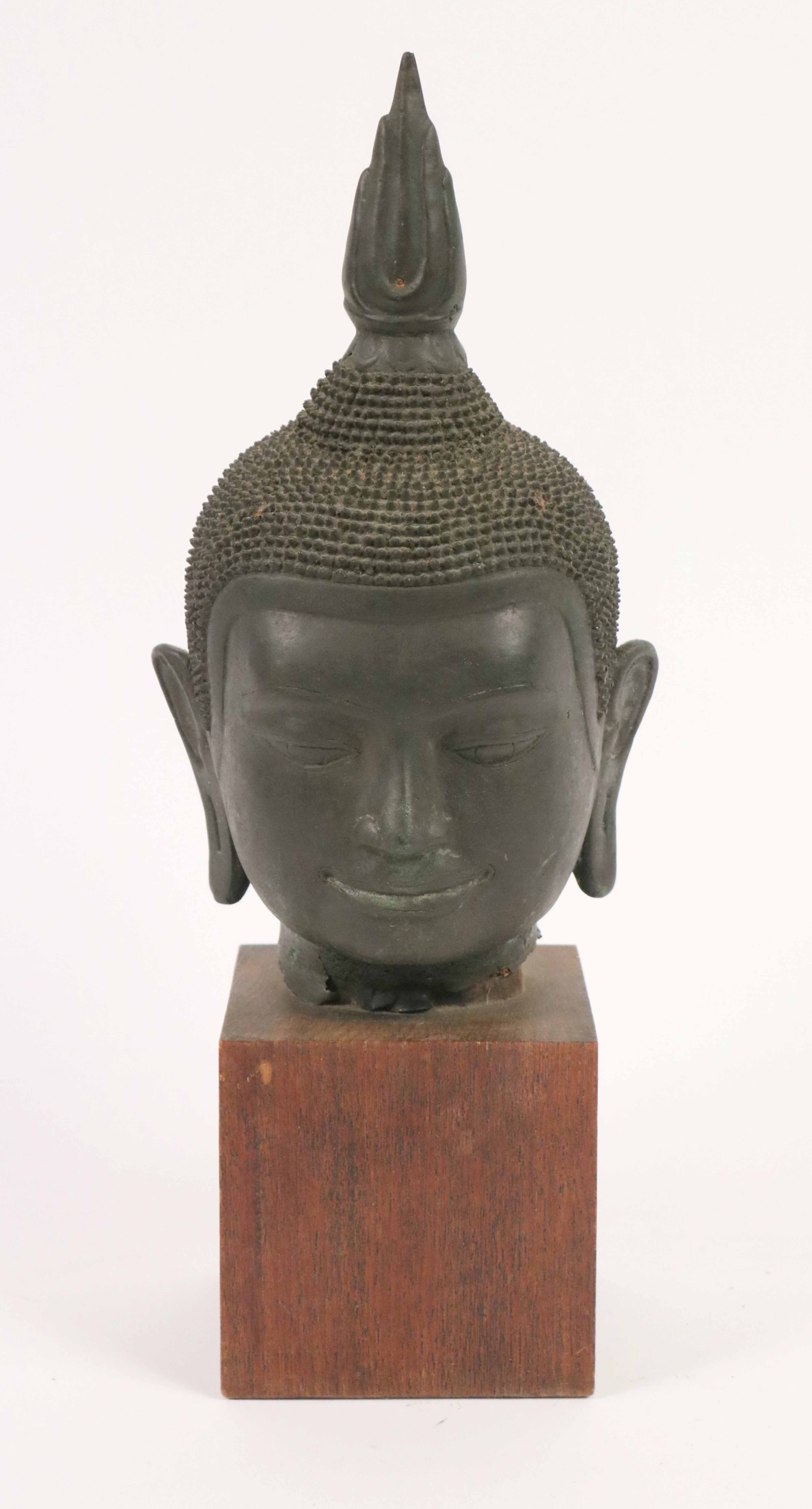 Lot Detail - Bronze Buddha Head