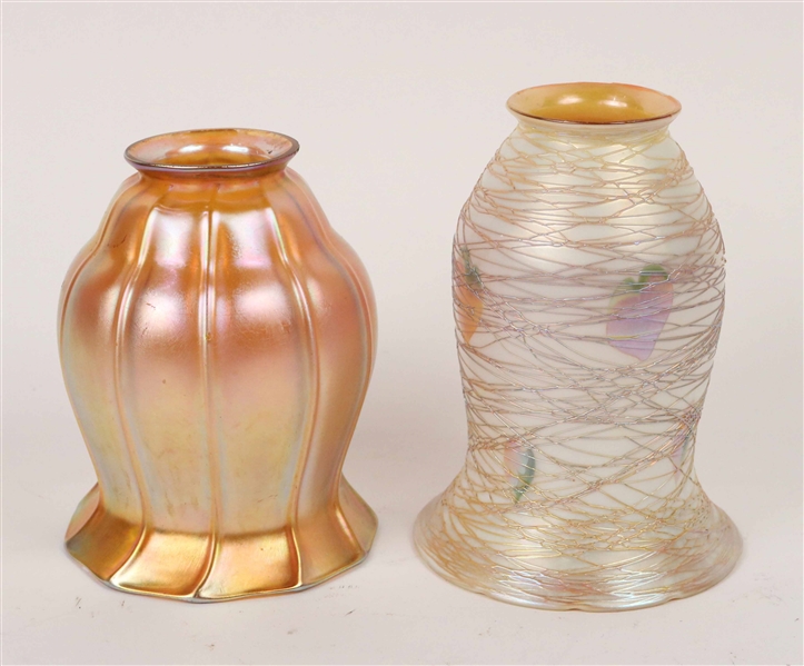 Two Quezel Art Glass Shades