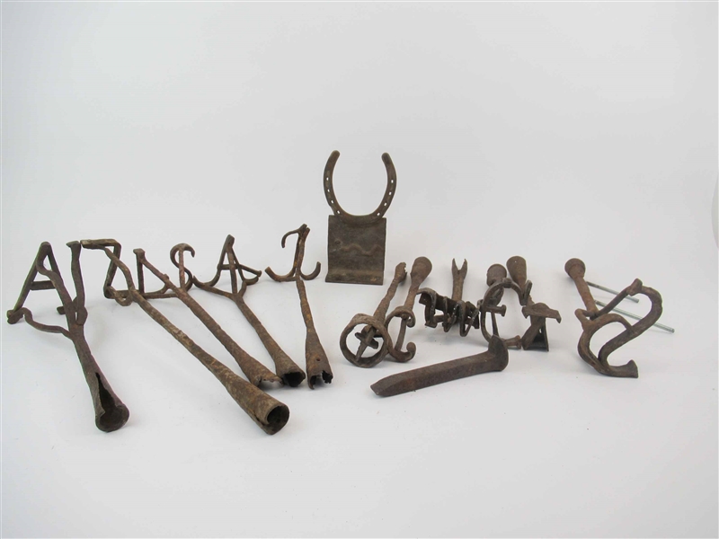 Group of 11 Vintage Cattle Branding Irons