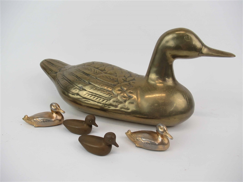 Large Brass Duck Decoy 