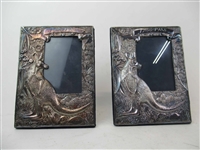 Pair of Sterling Silver Kangaroo Picture Frames