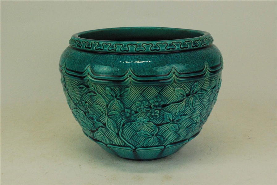 Burmantofts Faience Turquoise Jardiniere Planter 