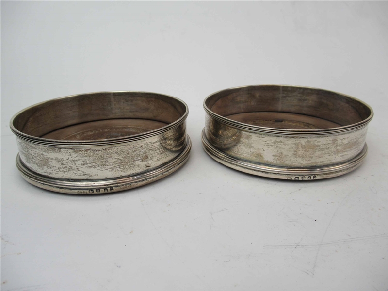 Antique Michael Plummer Silver Wine Coasters