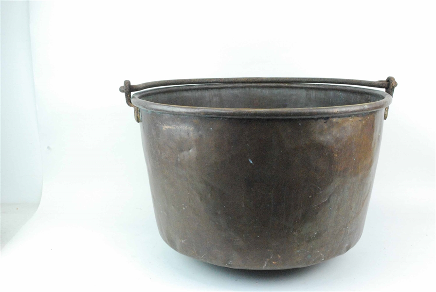 Antique Impressive Copper Kettle Cauldron