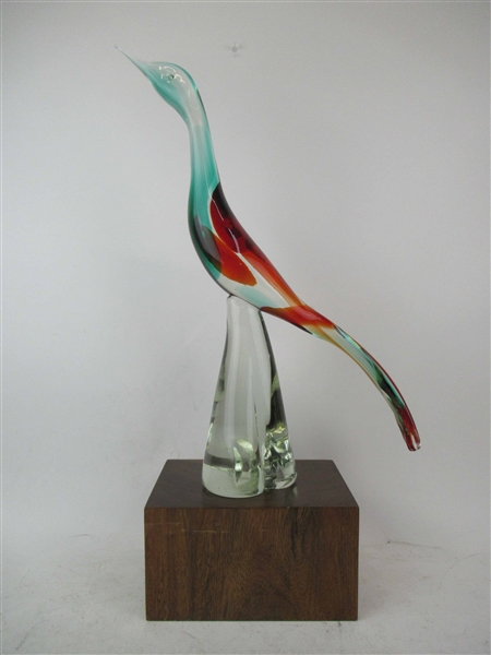 Salviati Murano Modern Art Glass Bird Sculpture