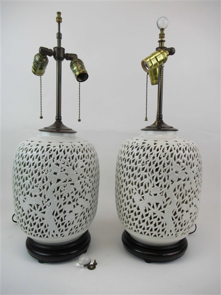 Pair of Blanc De Chine Table Lamps