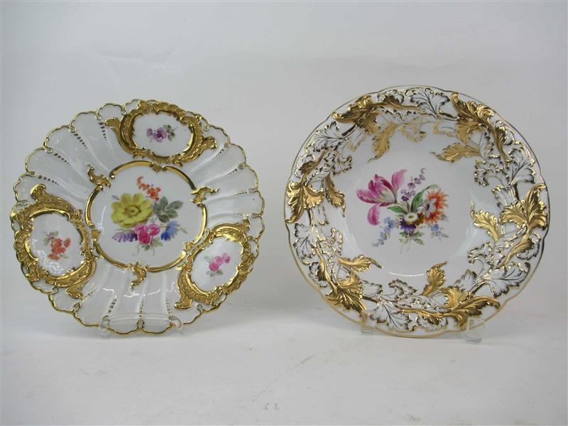 Two Meissen Rococo Gilt Porcelain Bowls