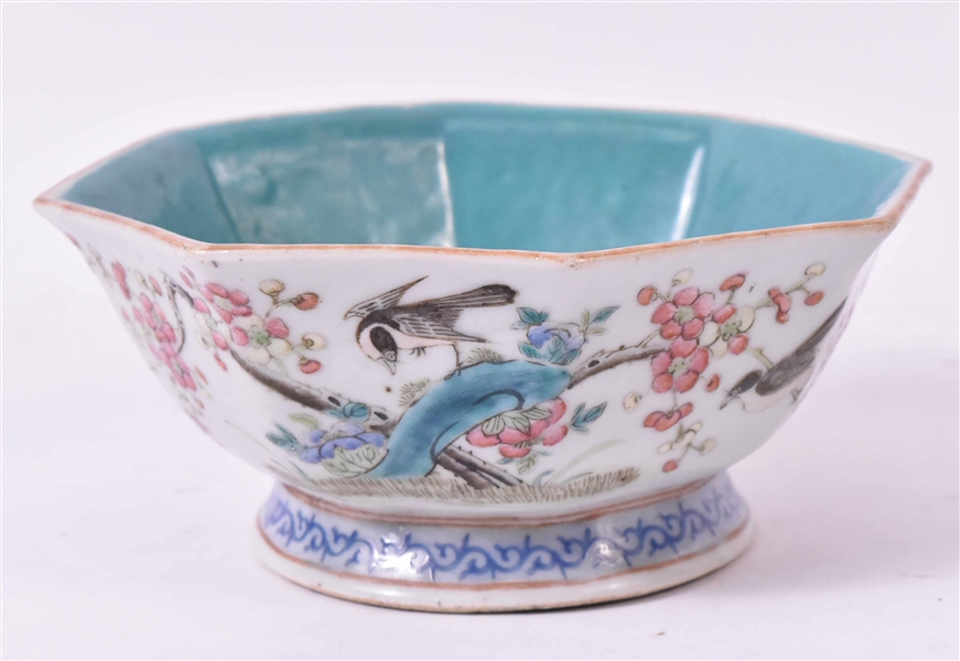 19thC Chinese Octagonal Footed Bowl