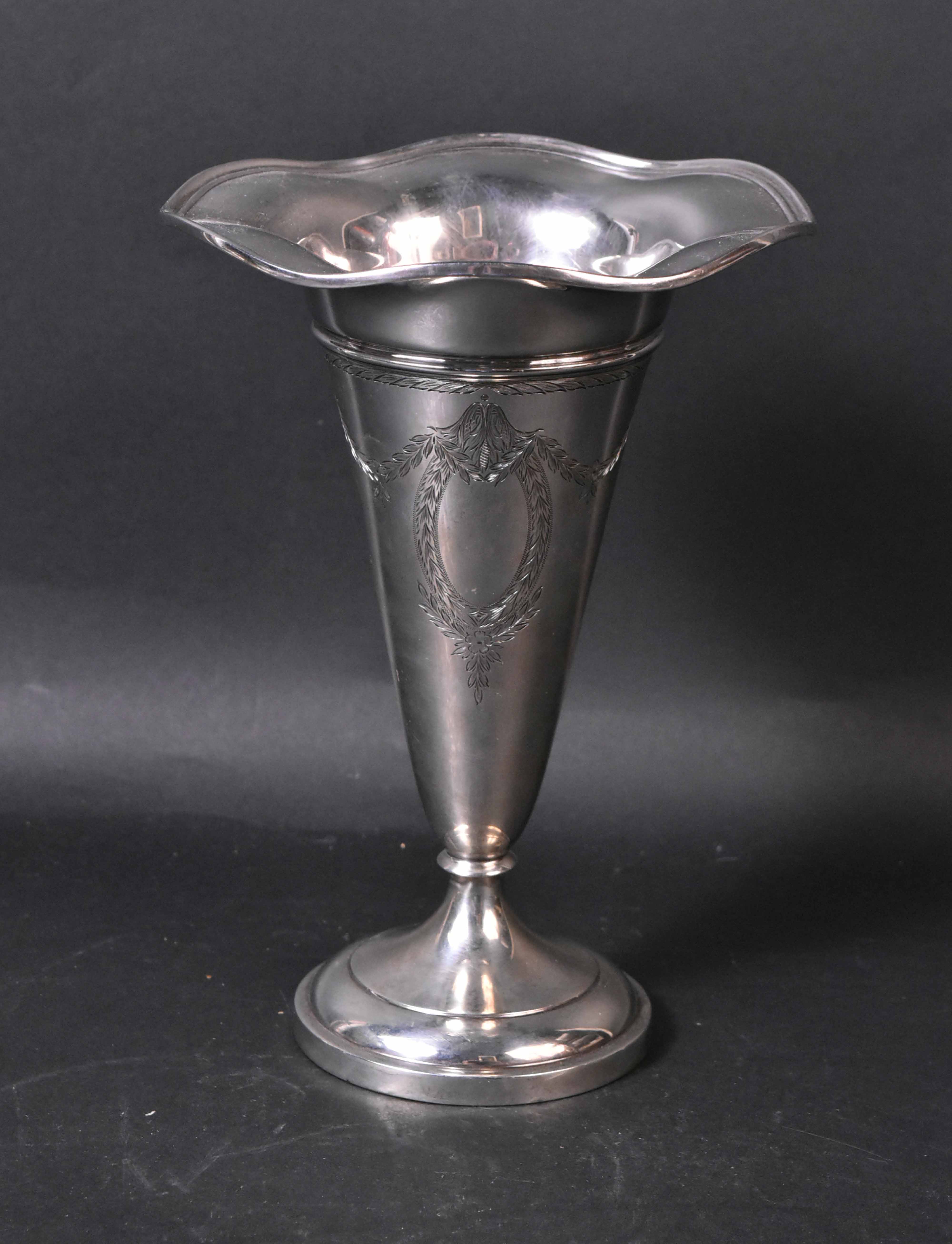 Lot Detail - Webster Sterling Silver Weighted Trumpet Vase