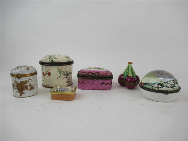 Group of Assorted Hinged Trinket Box 