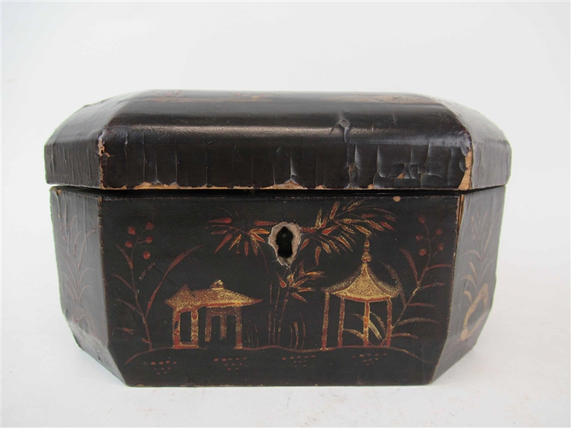 Chinese Export Wooden Lacquered Tea Chest