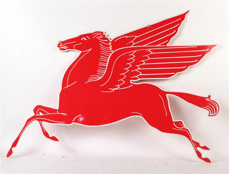 Double-Sided Metal Mobilgas Pegasus Sign