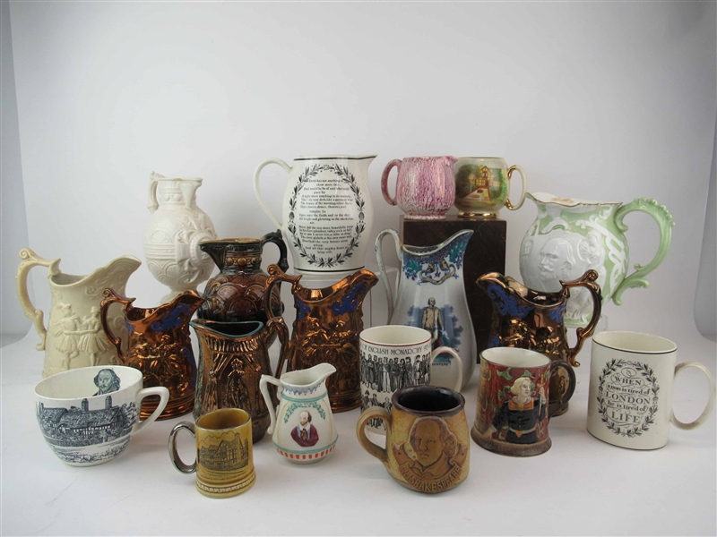 Group of Assorted English Pitchers, Mugs and Jugs