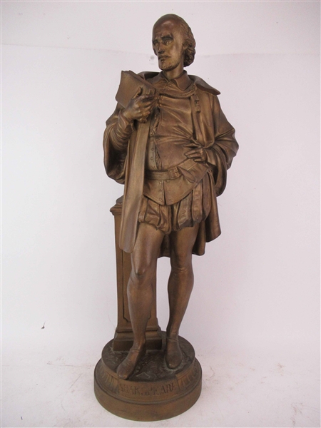 Patinated Metal Statue of Shakespeare Statue