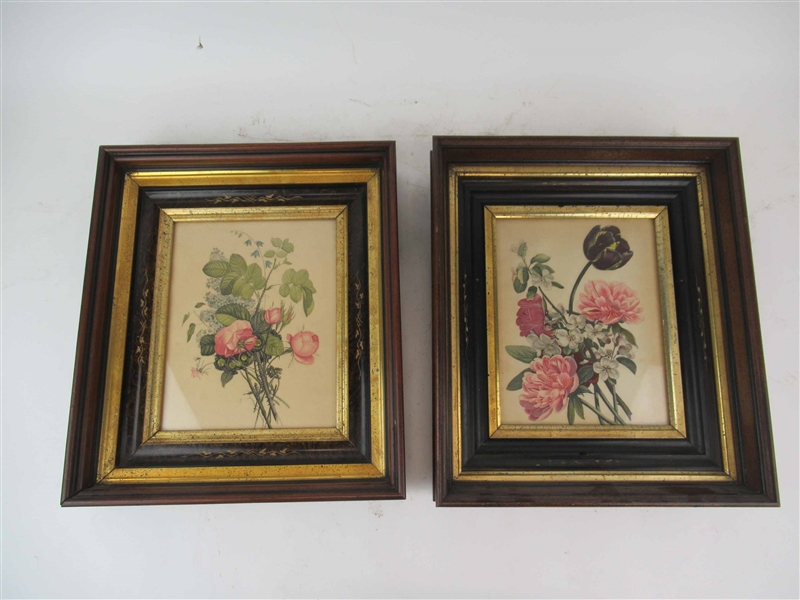 Two Victorian Framed Floral Botanical Prints