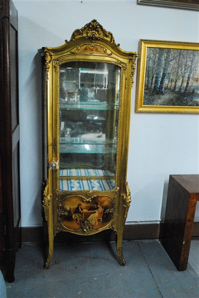 Gilt Carved Vitrine Cabinet