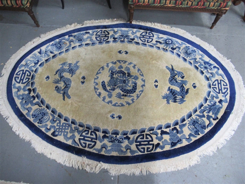 Chinese Oval Throw Rug