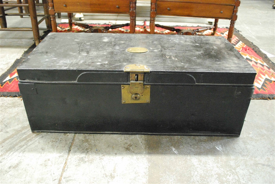 Antique Traveling Military Foot Locker 