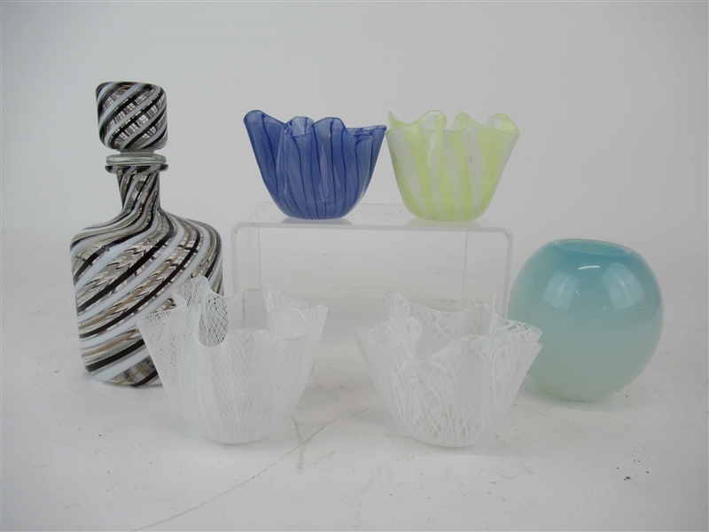 Group of Assorted Modern Handkerchief Bowls