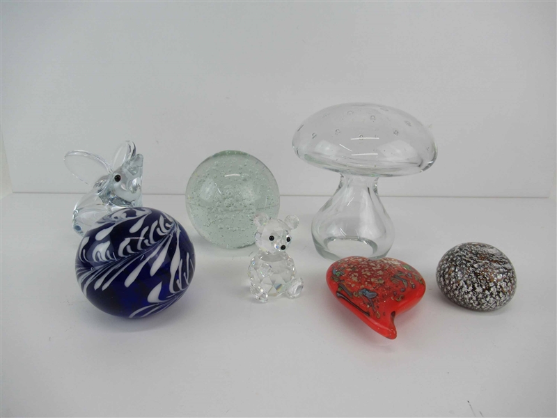 Group of Assorted Crystal Paperweights 